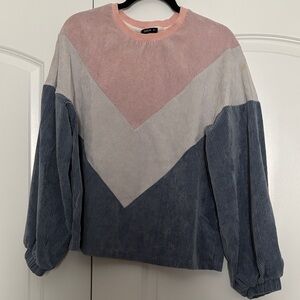 SHEIN Pink and Blue Colorblock Sweater